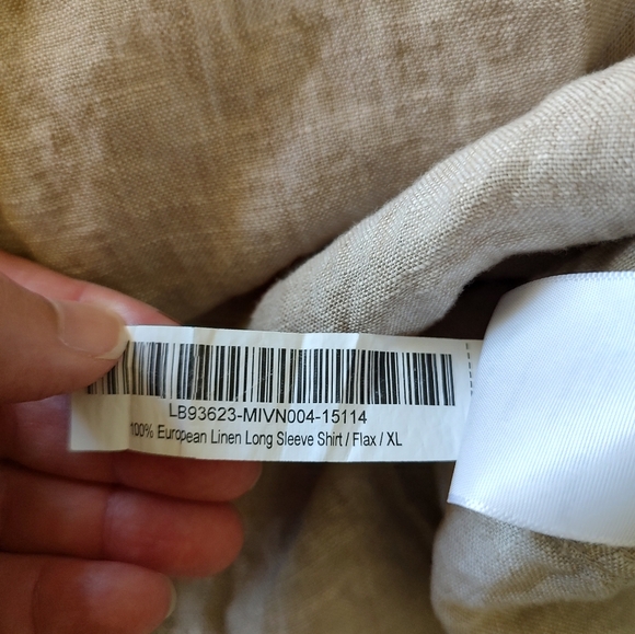 QUINCE 100% European Linen Long Sleeve Shirt Large Flax Size XL - Picture 8 of 9